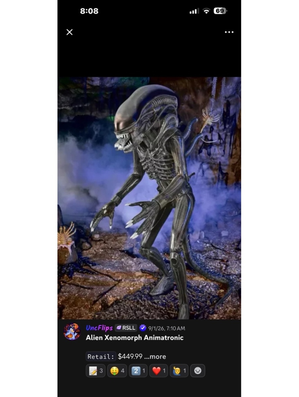 Spirit Halloween Alien Xenomorph 6’8 Animatronic Life Size 2026 New In Box